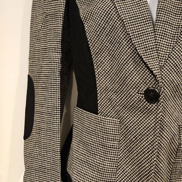 DVF 'Theobald' Blazer-Jacket, Houndstooth Print, Size 6 - Picture 4 of 13